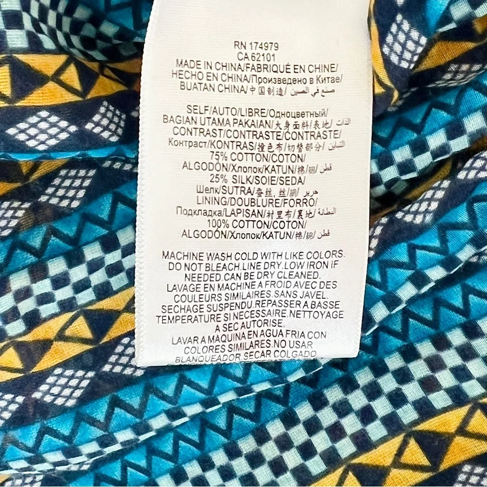 BCBGMAXAZRIA One Shoulder Puff Sleeve Top Cotton Silk Boho Statement XS NWOT - Picture 9 of 10